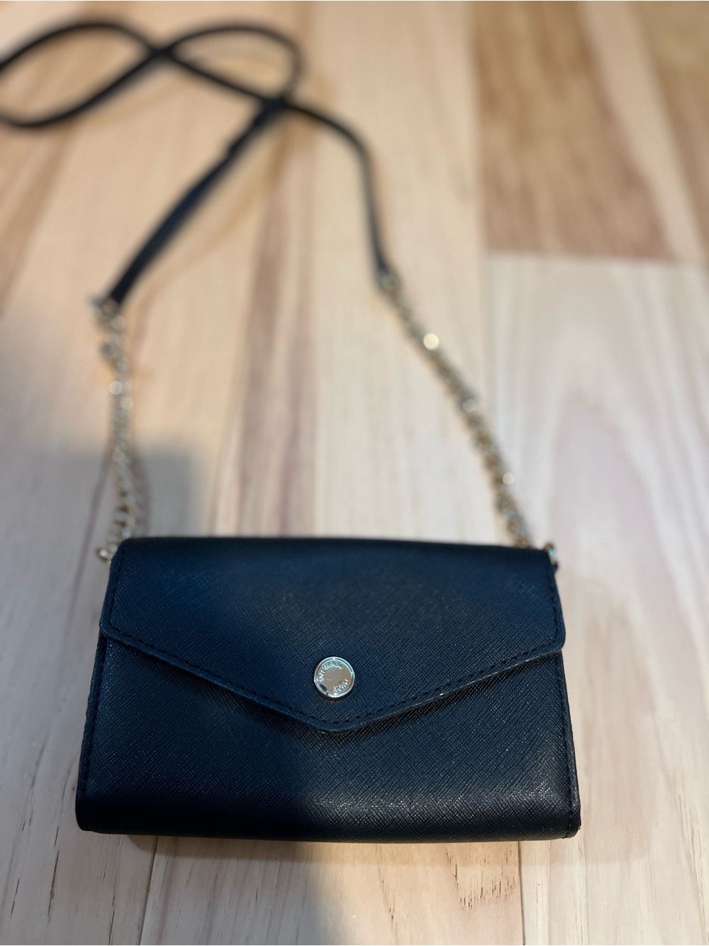 Michael Kors Black Crossbody Wallet with Gold Chain